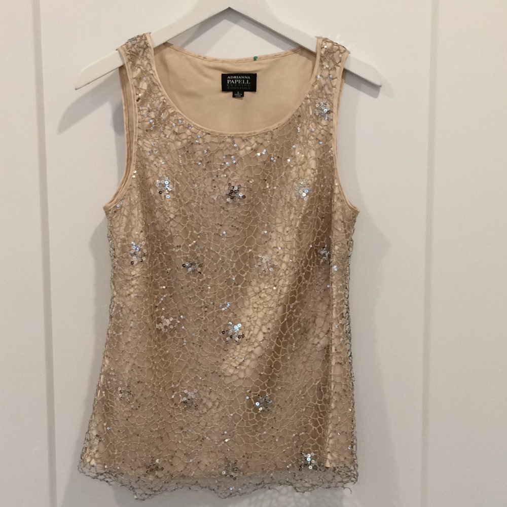 Adrianna Papell gold blouse